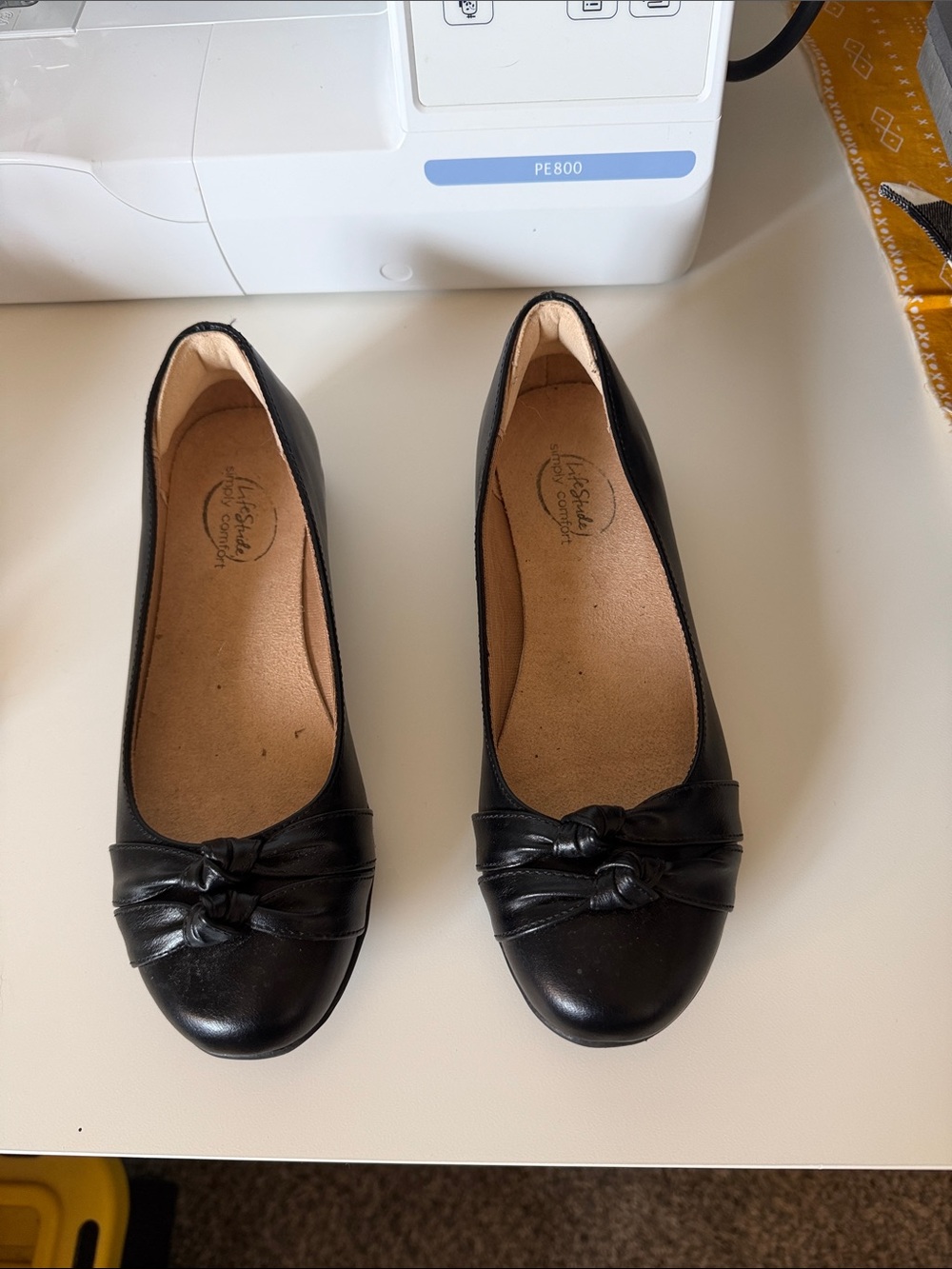 Life Stride Black Knot-Accent Ballet Flats